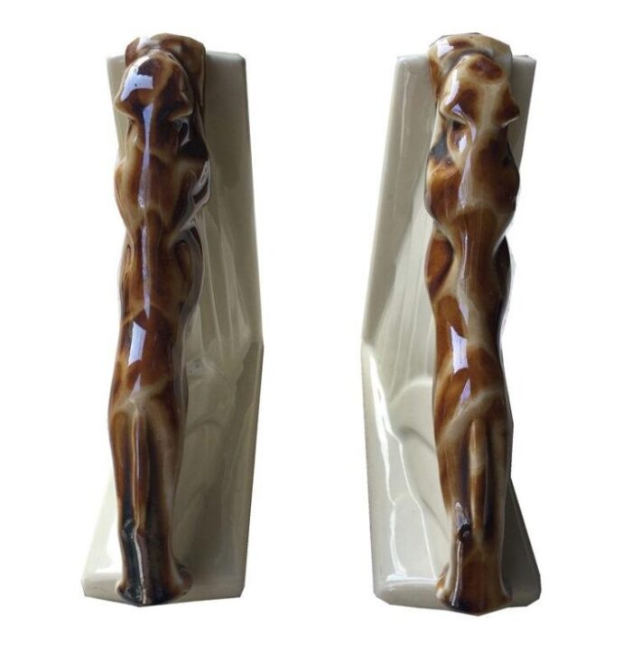 art deco panther bookends set of 2 3