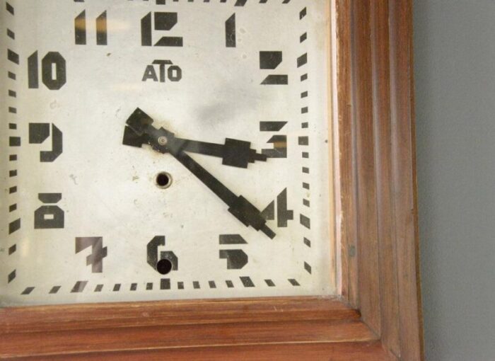 art deco wall clock by ato 1920s 3