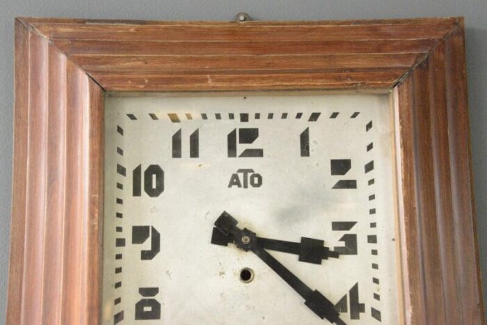 art deco wall clock by ato 1920s 4