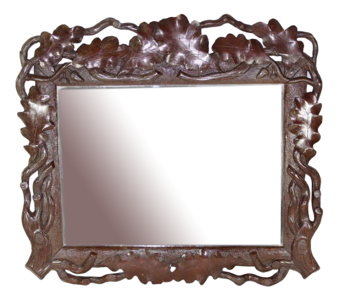 art nouveau oak leaf mirror 6872