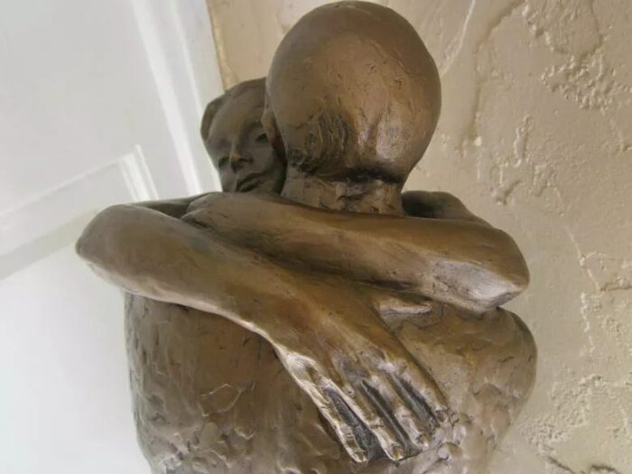 austin productions bronze sculpture after rodin lovers embrace 1980s 1628