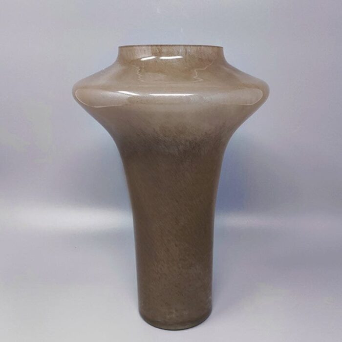 beige vase in murano glass by dogi italy 1970s 1 1