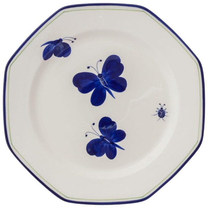 blue butterflies dinner plates from este ceramiche set of 6 1