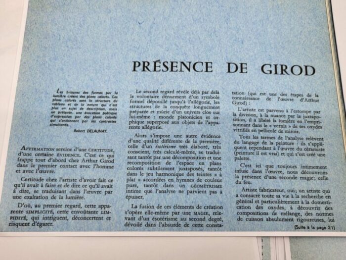 blue ceramic fresco by arthur girod 1950 set of 12 16