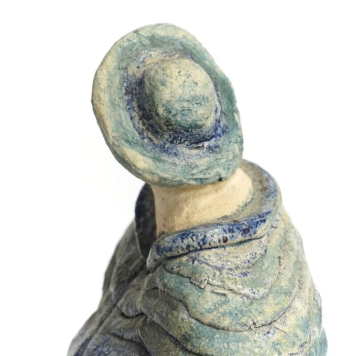 blue ceramic women sculpture by andrea dogterom 1990s 4