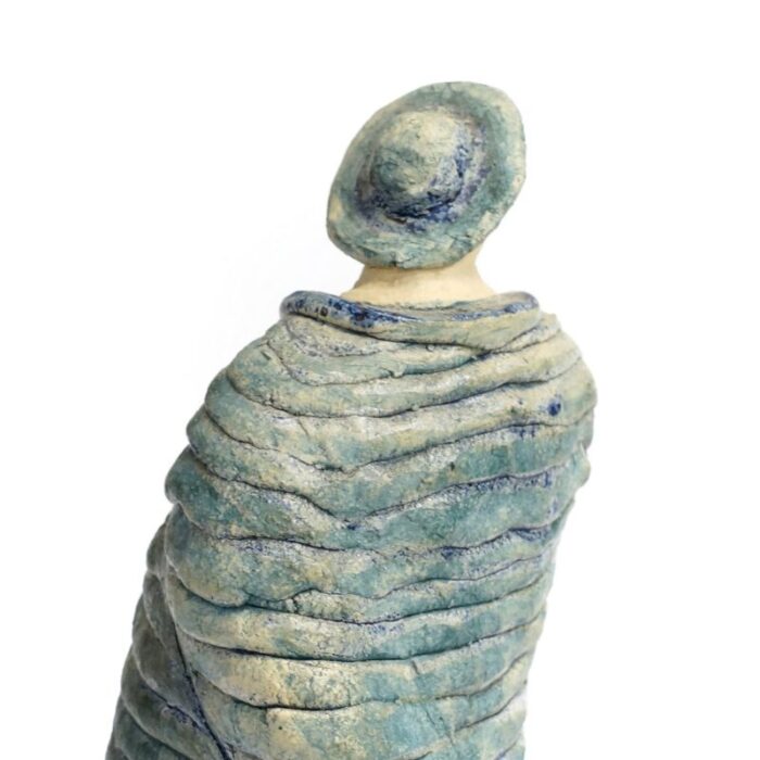 blue ceramic women sculpture by andrea dogterom 1990s 6