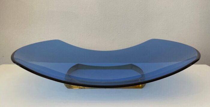 blue fruit bowl model 1419 attributed to max ingrand for fontana arte 1960s 5