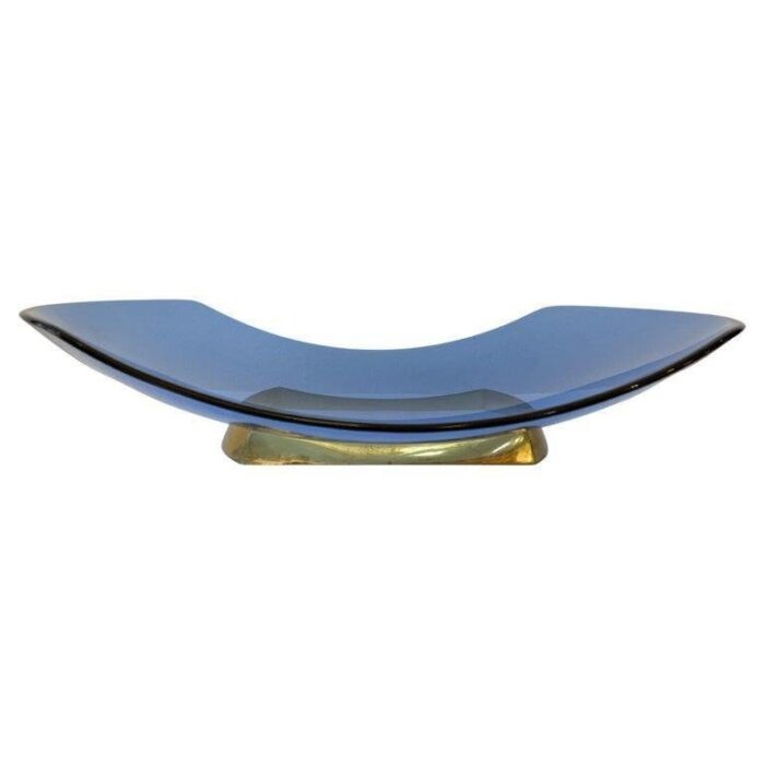 blue fruit bowl model 1419 attributed to max ingrand for fontana arte 1960s 7