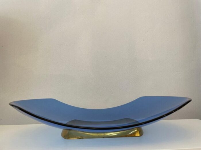 blue fruit bowl model 1419 attributed to max ingrand for fontana arte 1960s 9