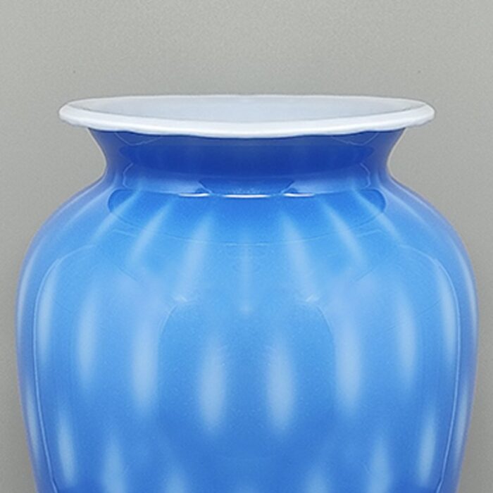 blue vase in murano glass by dogi italy 1970s 6