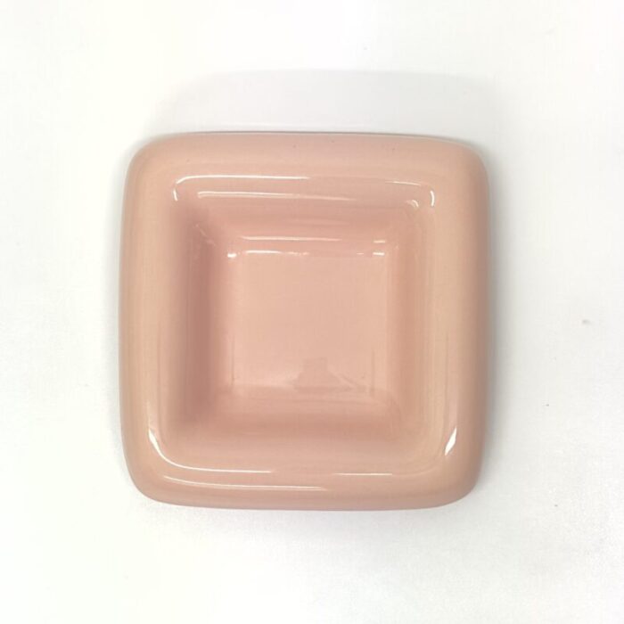 blush toned 1980s square ceramic dishes by haeger 2 pieces 8233