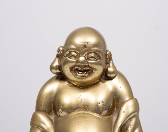 brass buddha with child incense china 1940s 4