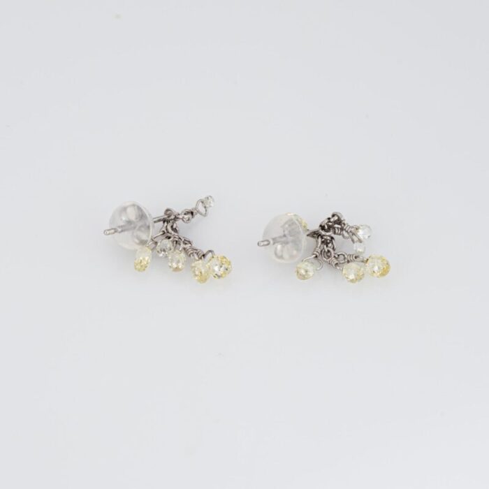 briolette 060ct diamond fringe earrings estate platinum drops fine jewelry 0177