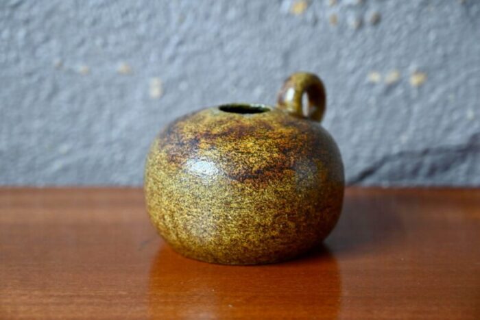 brutalist ball vase with handle from accolay 1960s 1