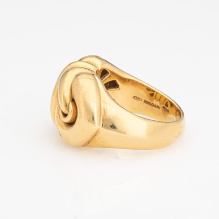 bulgari doppio cuore ring vintage 18k yellow gold sz 65 fine signed jewelry 2347