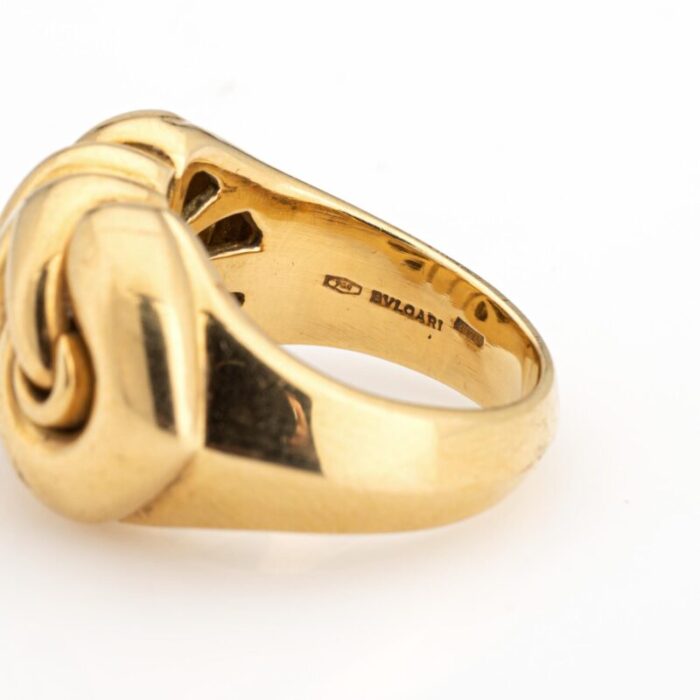 bulgari doppio cuore ring vintage 18k yellow gold sz 65 fine signed jewelry 4223