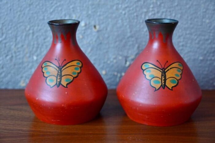 butterfly vases from vallauris set of 2 6