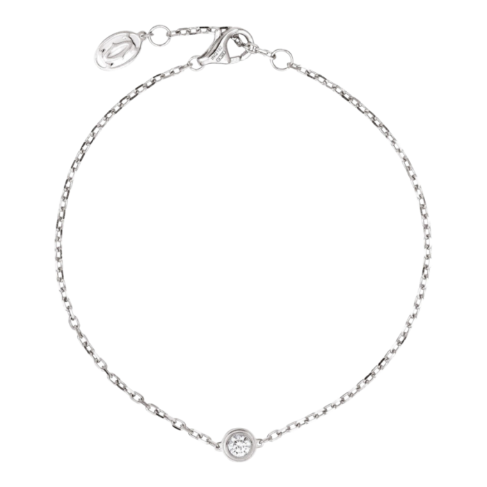 cartier damour diamond bracelet estate 18k white gold small model sz 17 8063