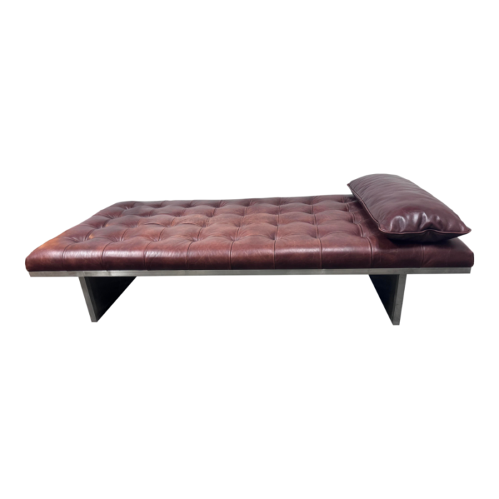 cb2 mermelada estudio atrium tufted dark brown leather daybed 4657