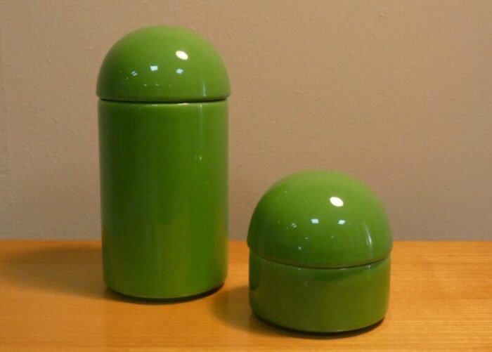 ceramic containers italy 1980s set of 2 1