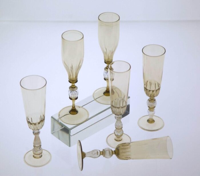 champagne flutes by cenedese set of 6 10