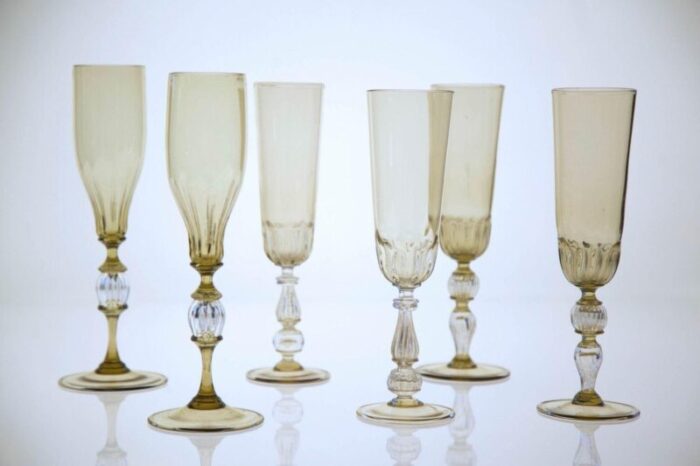 champagne flutes by cenedese set of 6 13