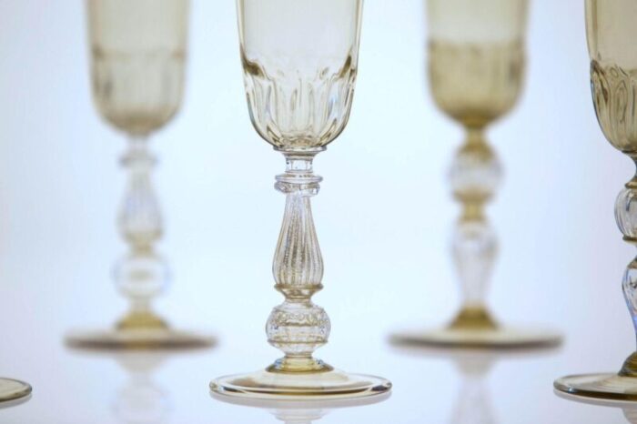 champagne flutes by cenedese set of 6 14