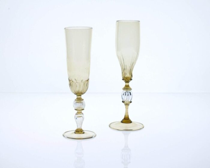 champagne flutes by cenedese set of 6 15