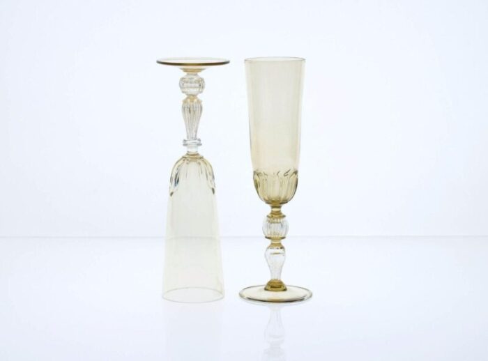 champagne flutes by cenedese set of 6 16