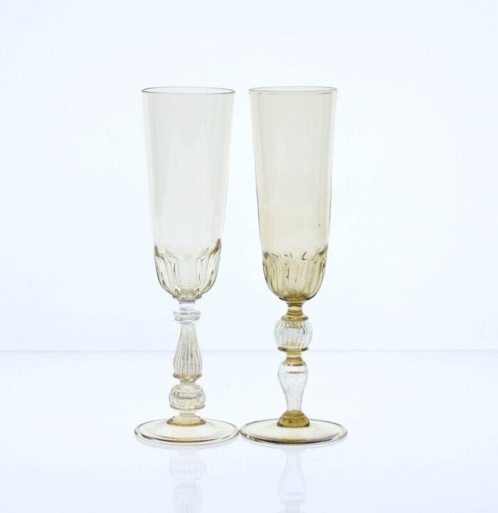 champagne flutes by cenedese set of 6 18