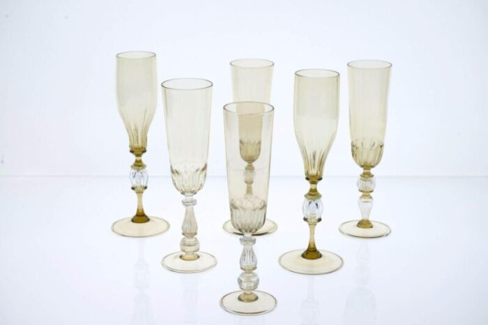 champagne flutes by cenedese set of 6 19