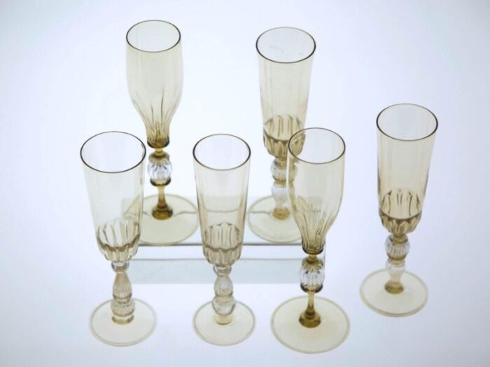 champagne flutes by cenedese set of 6 2