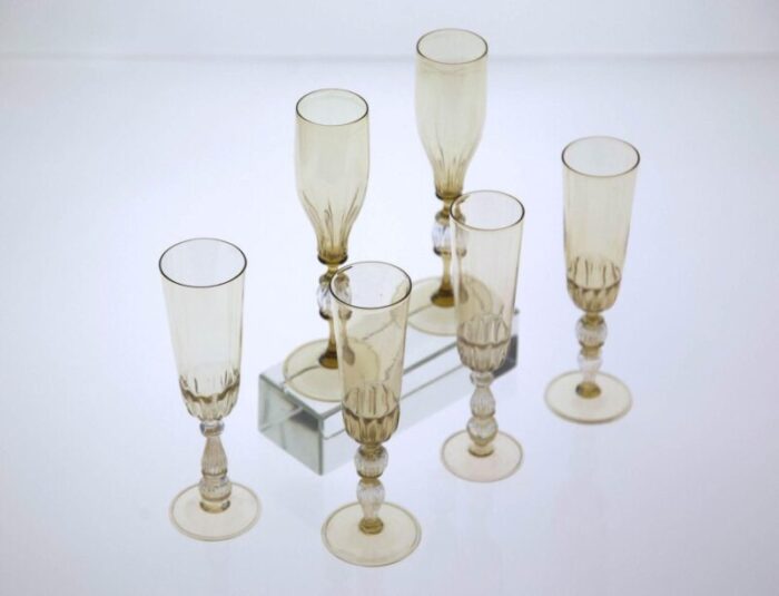 champagne flutes by cenedese set of 6 20