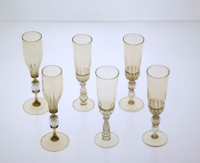 champagne flutes by cenedese set of 6 3