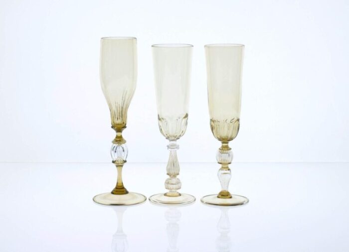 champagne flutes by cenedese set of 6 4