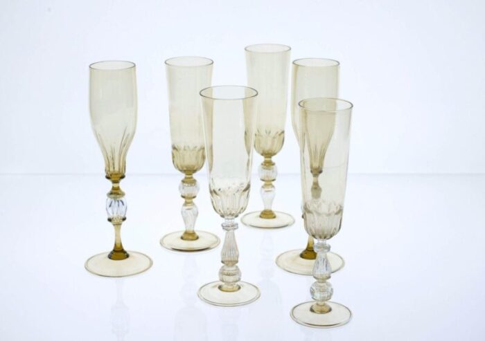 champagne flutes by cenedese set of 6 7