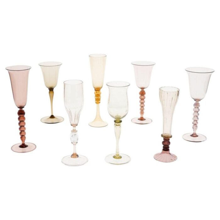 champagne flutes by cenedese set of 8 1