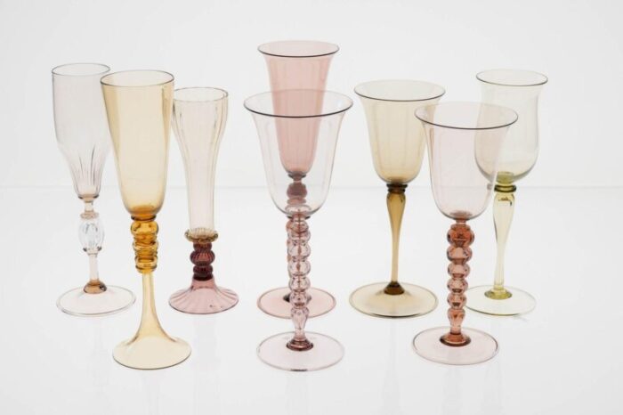 champagne flutes by cenedese set of 8 11