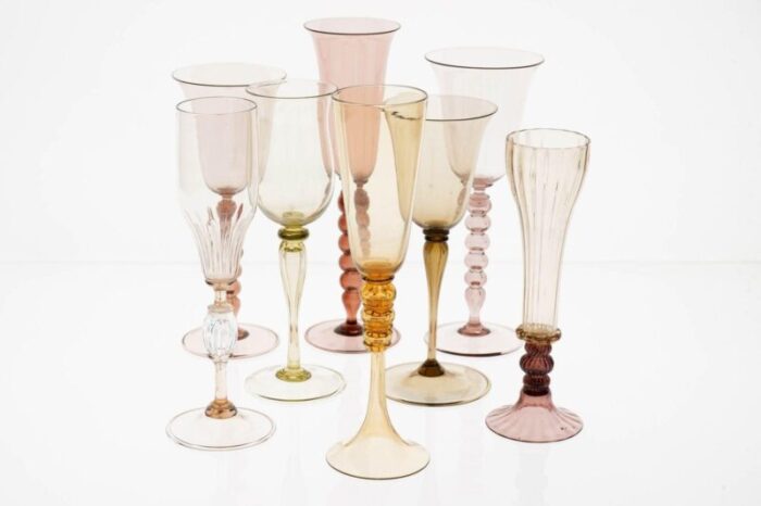 champagne flutes by cenedese set of 8 15