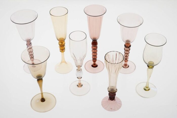 champagne flutes by cenedese set of 8 16