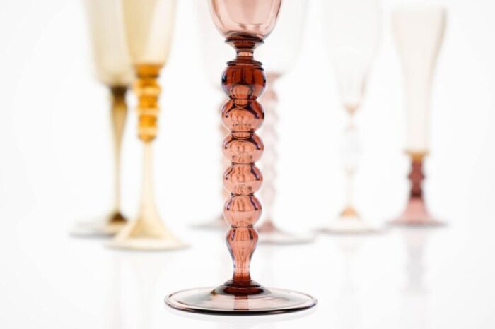 champagne flutes by cenedese set of 8 17