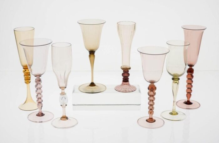 champagne flutes by cenedese set of 8 2