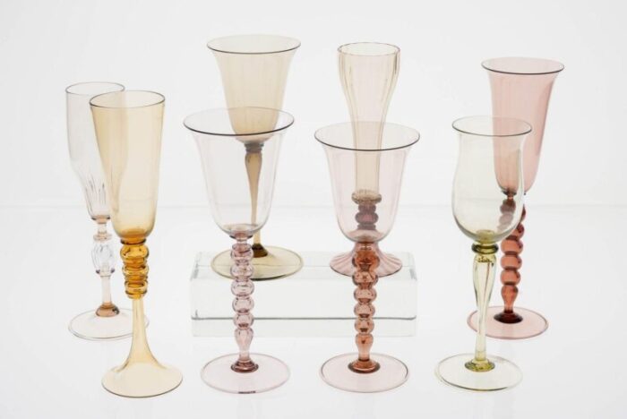 champagne flutes by cenedese set of 8 3