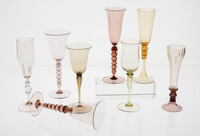 champagne flutes by cenedese set of 8 5