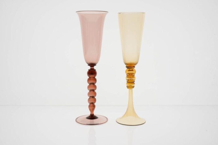 champagne flutes by cenedese set of 8 6