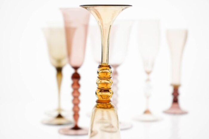 champagne flutes by cenedese set of 8 7