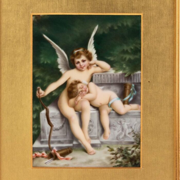 cherubs fine porcelain plaque 2