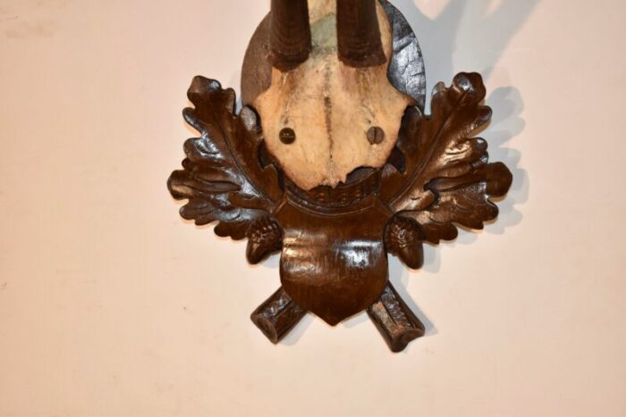 circa 1900 black forest carved wall plaque 8863