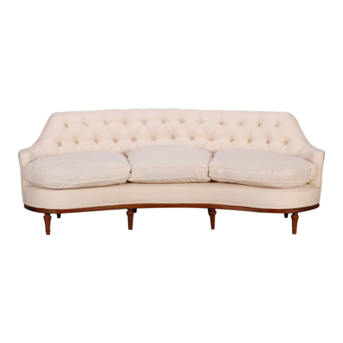 classic luxurious tufted curved back sofa c 1940 2873