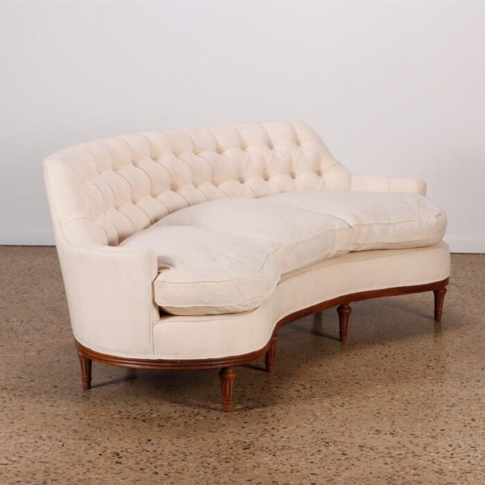 classic luxurious tufted curved back sofa c 1940 4730